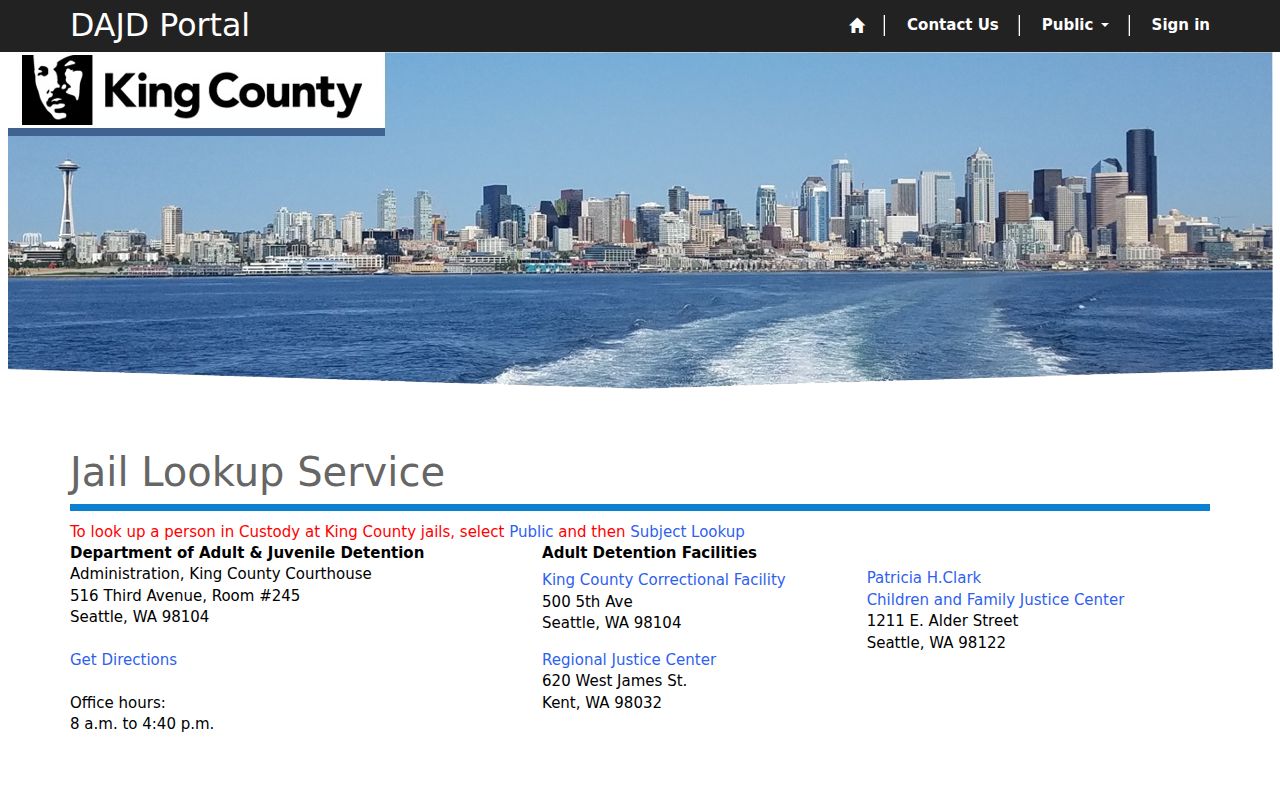 Kenmore people search using King County jail lookup
