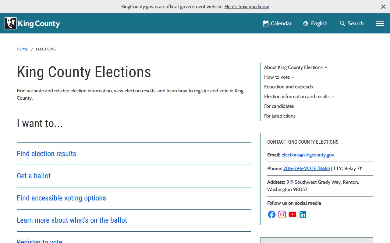 Kenmore voter records at the King County Elections data hub